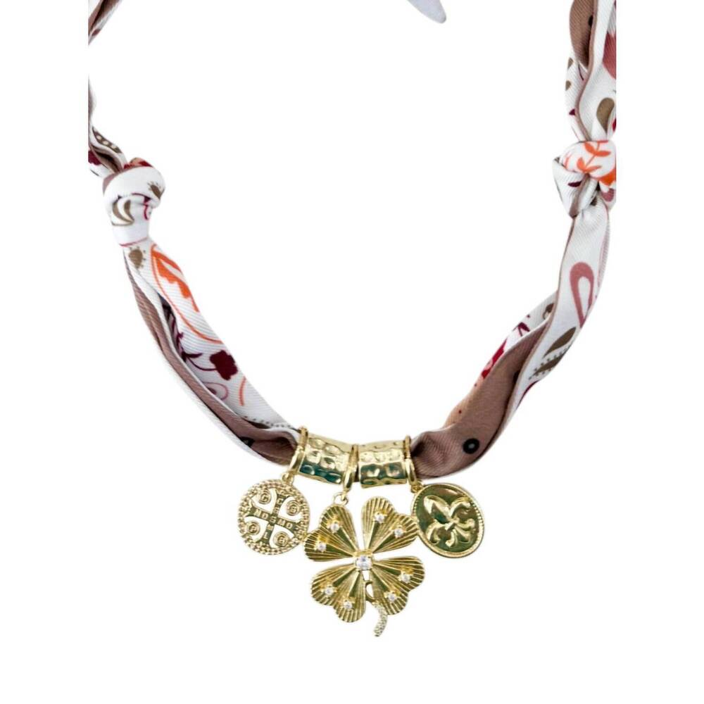 NEW GEMELLI women's charm scarf necklace in autumn multi - Picture 2 of 2